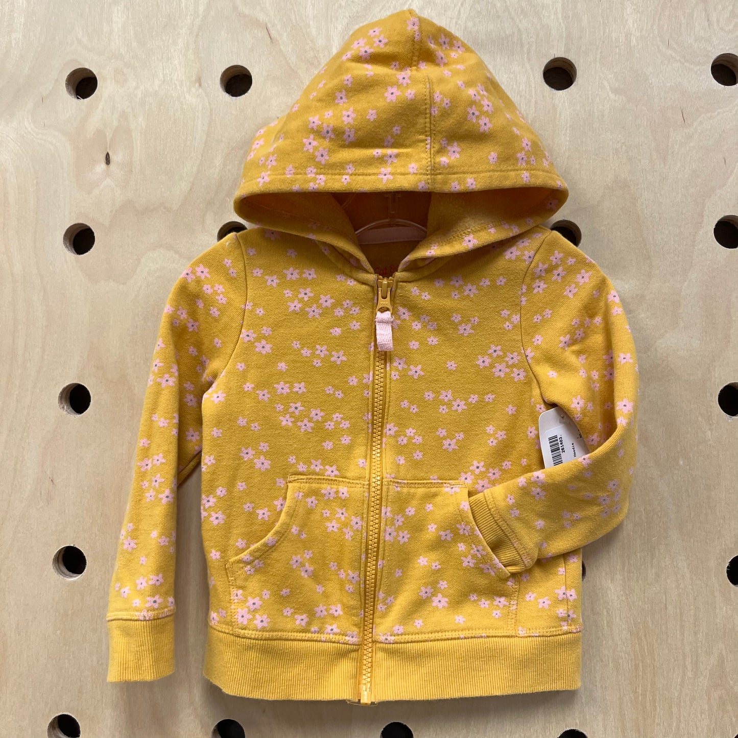 Yellow Floral Zip Hoodie