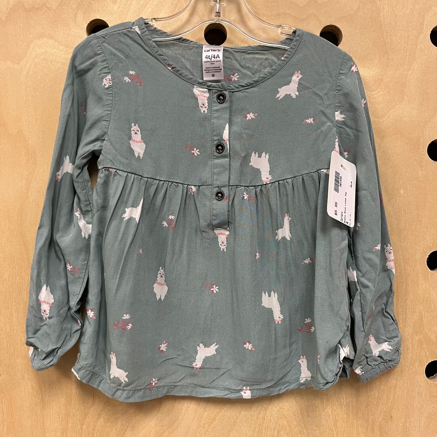 Dusty Blue Llama Top