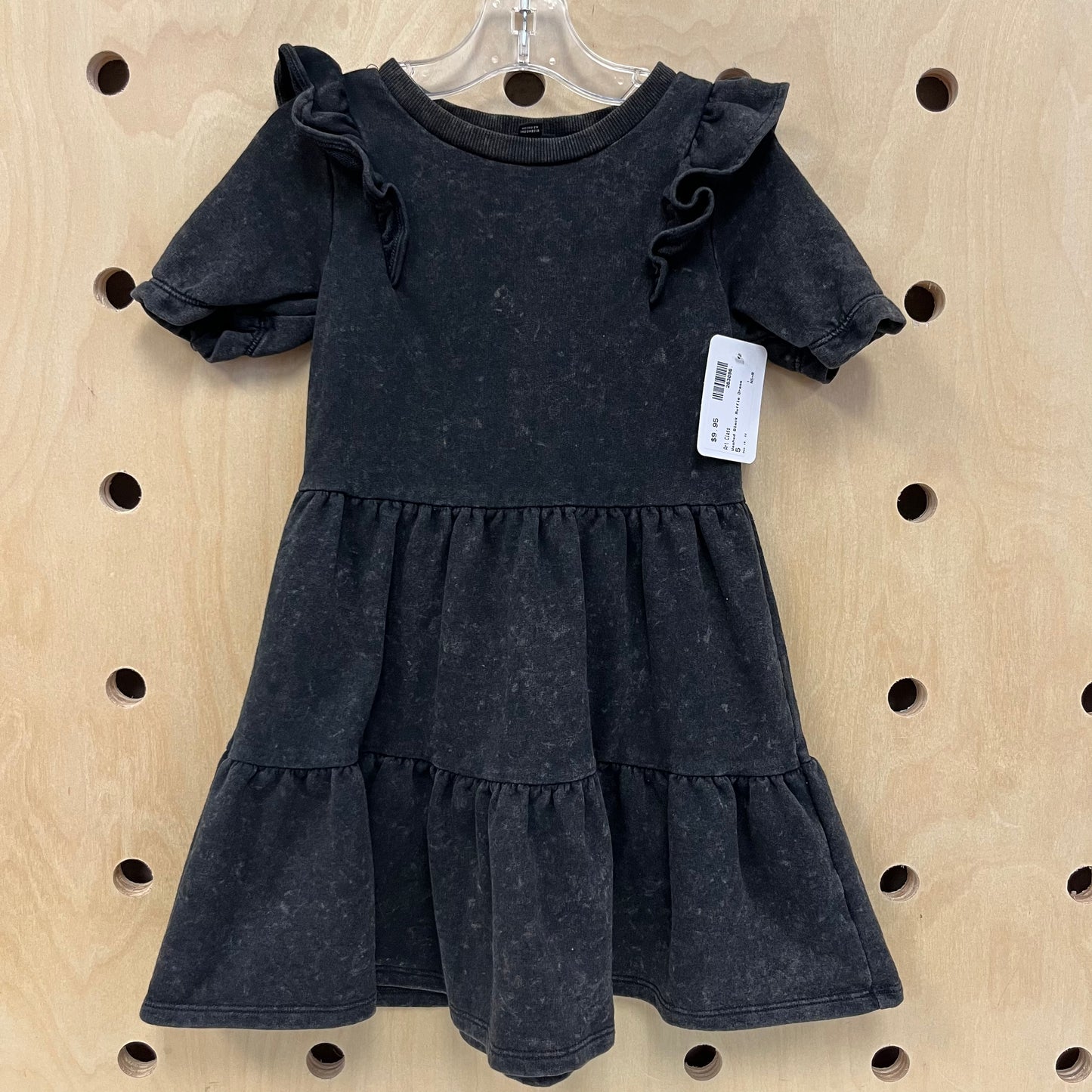 Washed Black Ruffle Dress