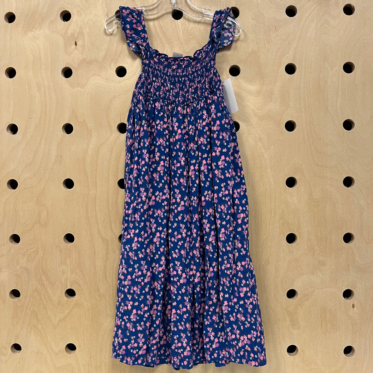 Blue Floral Smocked Maxi Dress