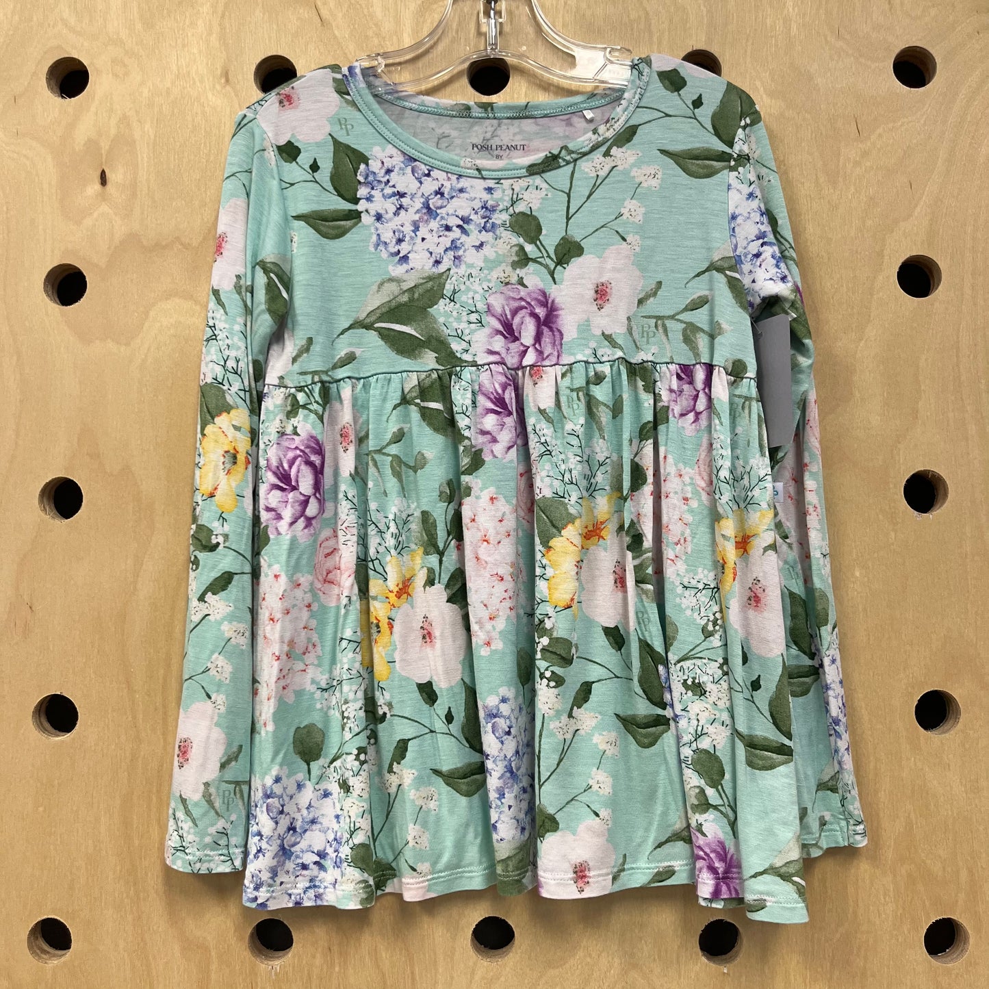 Blue Floral Bamboo Babydoll Top