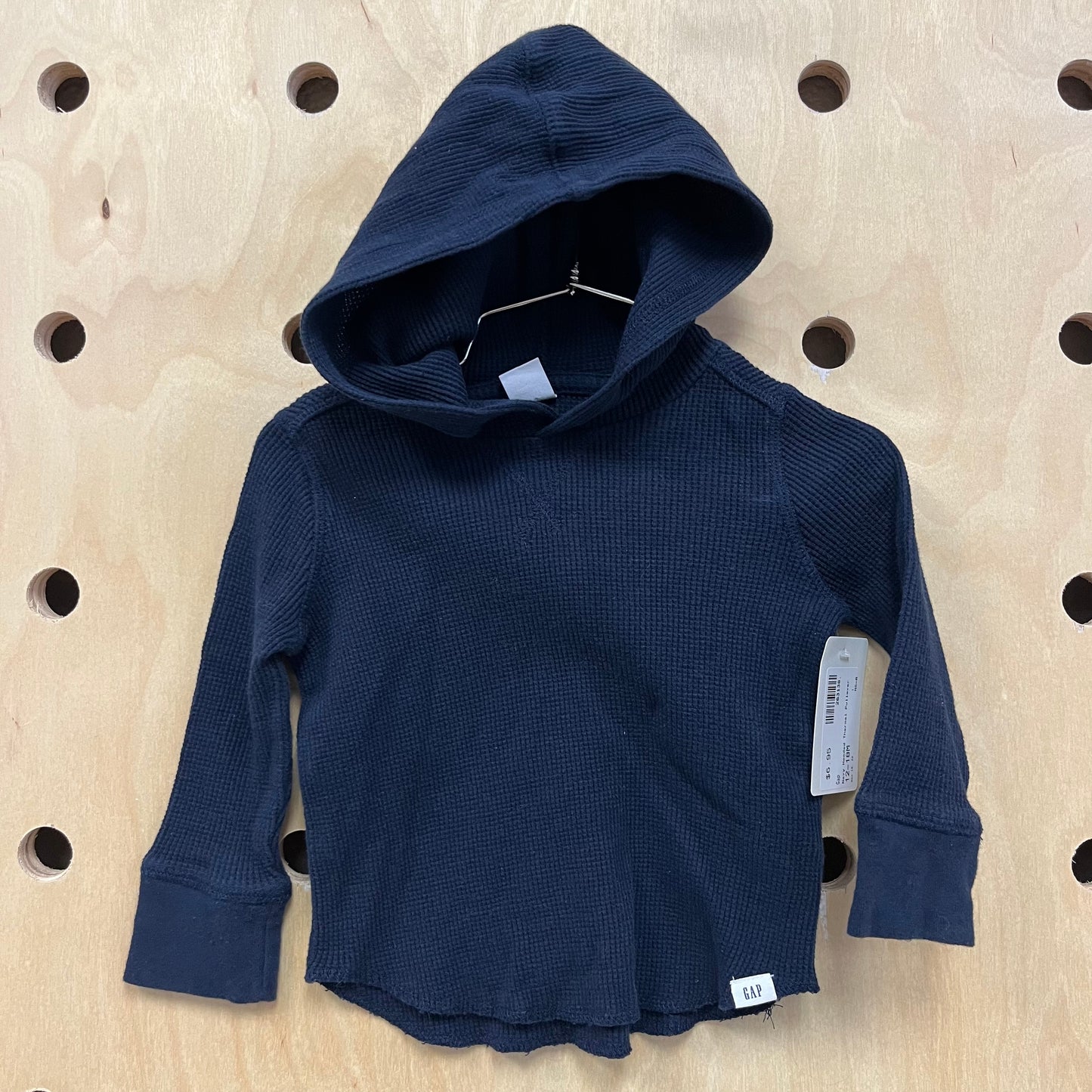 Navy Hooded Thermal Pullover