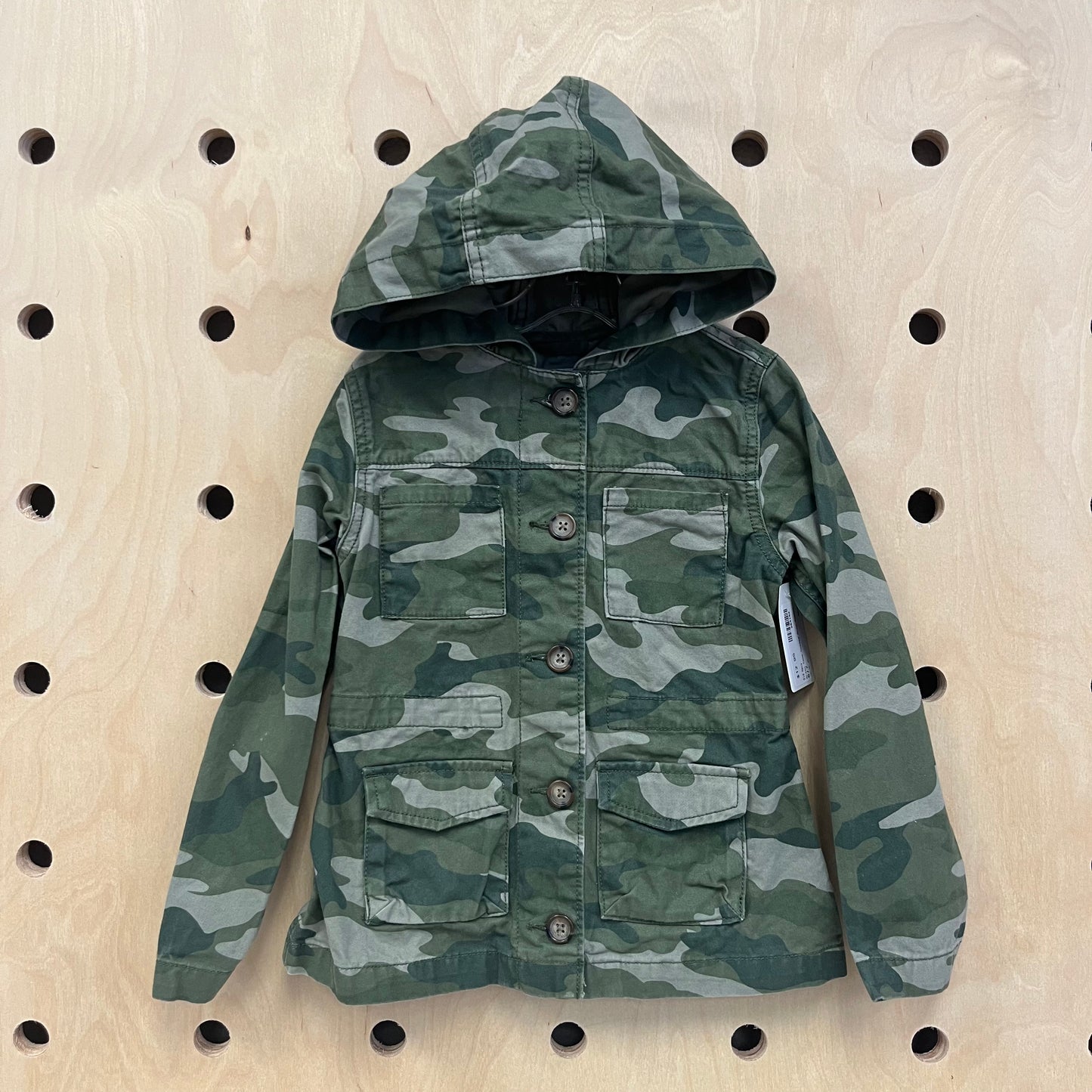 Green Camo Hooded Army Jacket