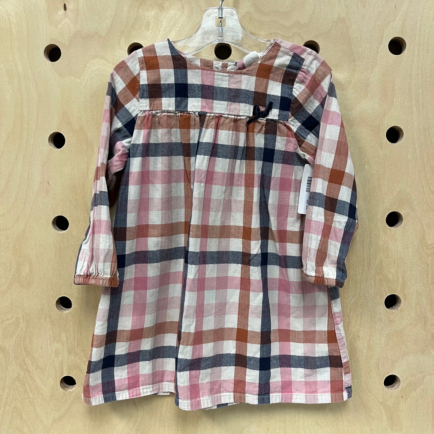 Neutral Blush Plaid Dress