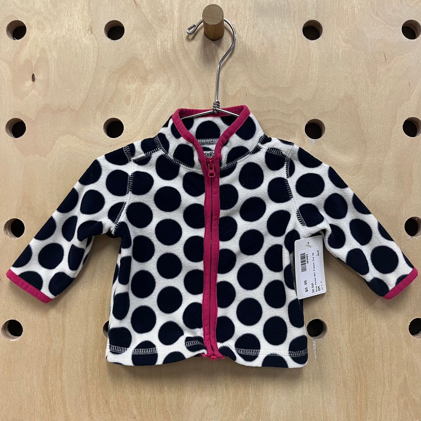 Blue Polka Dot Fleece Zip Up