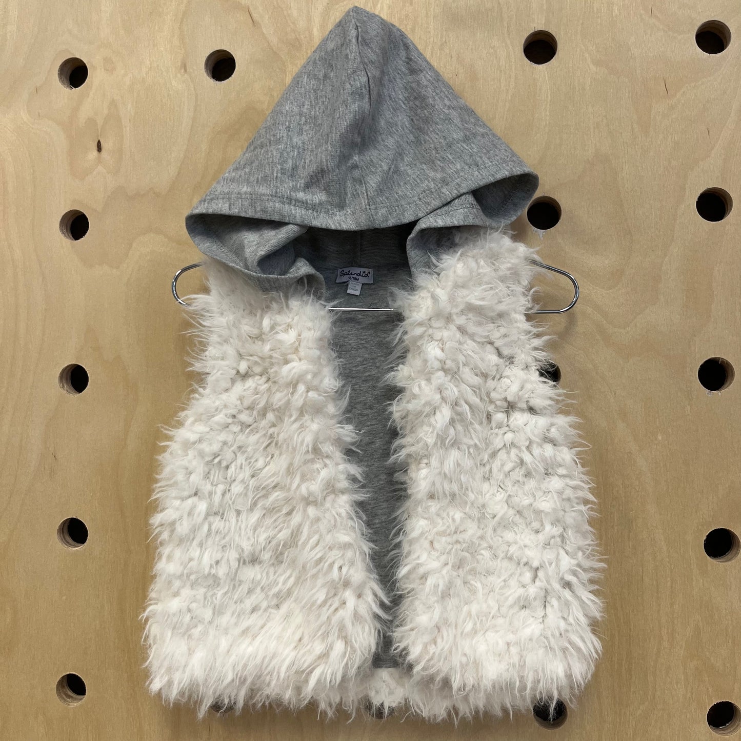 White Faux Fur Hooded Vest