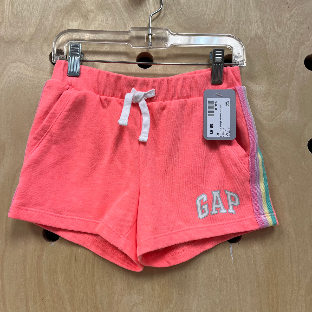 Electric Orange Rainbow Striped Shorts