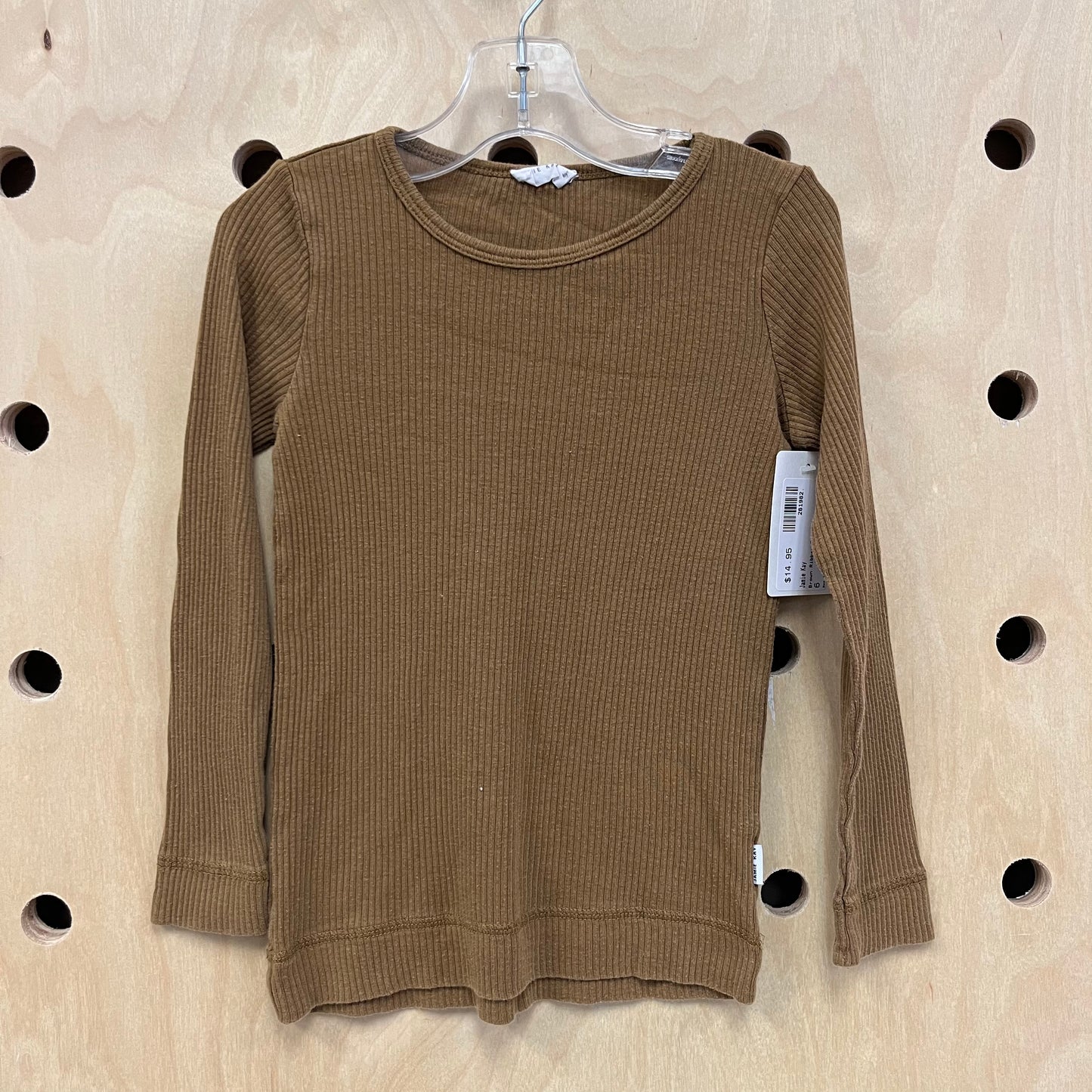 Brown Ribbed Top