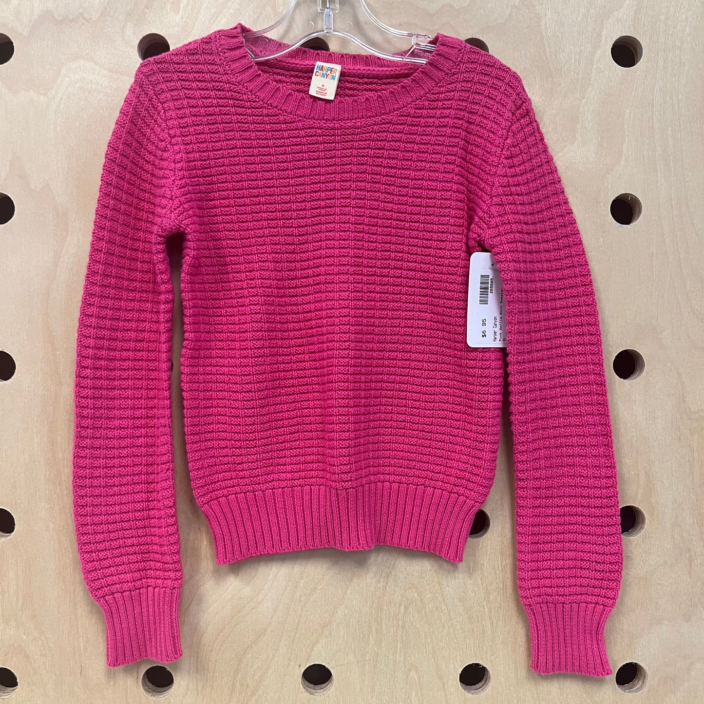 Pink Waffle Knit Sweater