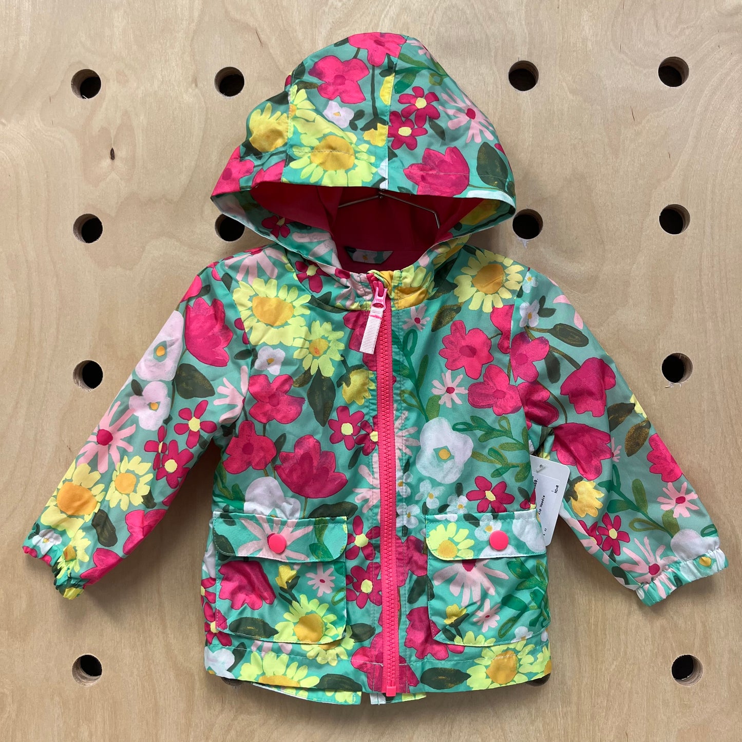 Teal Floral Zip Hoodie