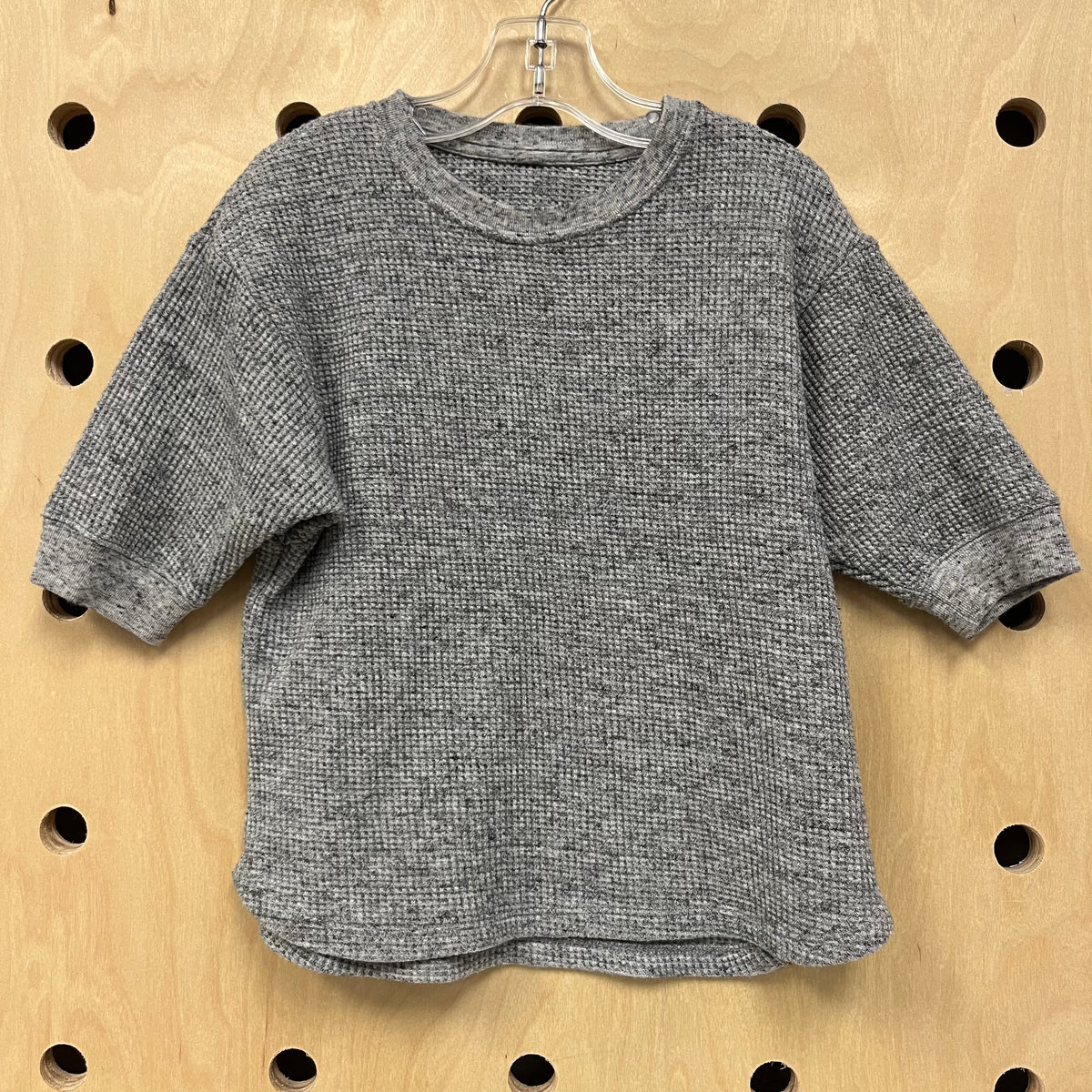 Grey Waffle Knit Top