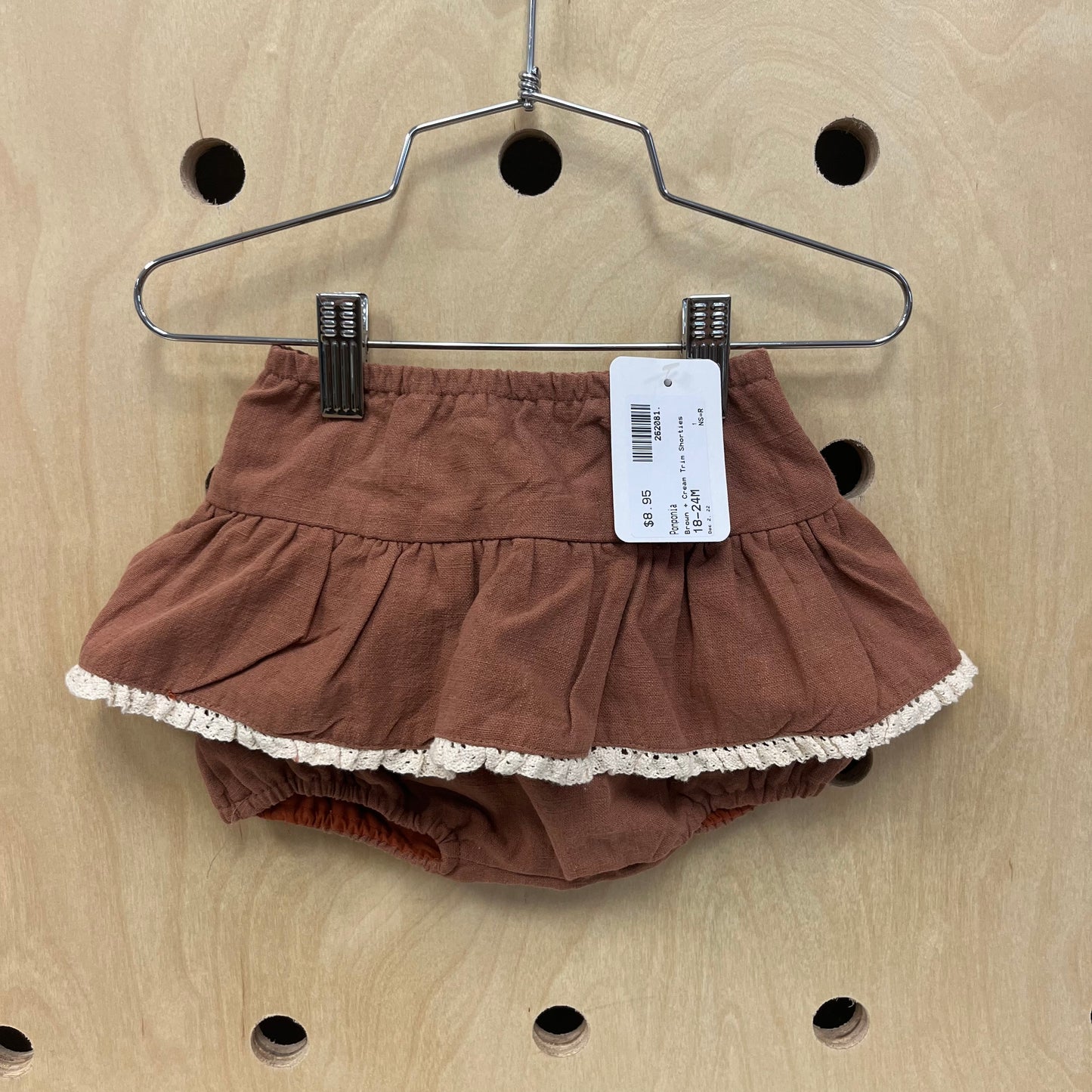 Brown + Cream Trim Shorties