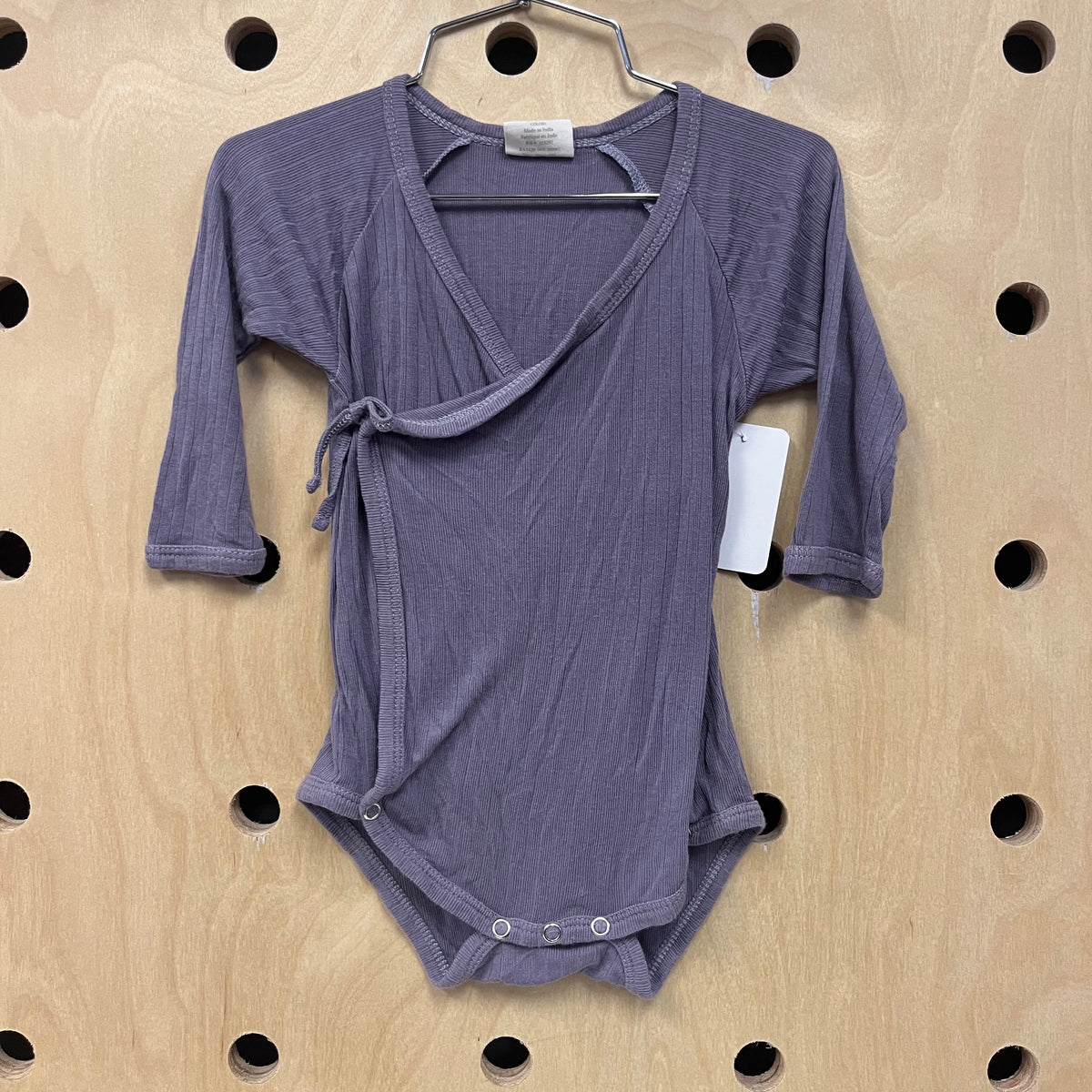 Purple Ribbed Organic Bodysuit