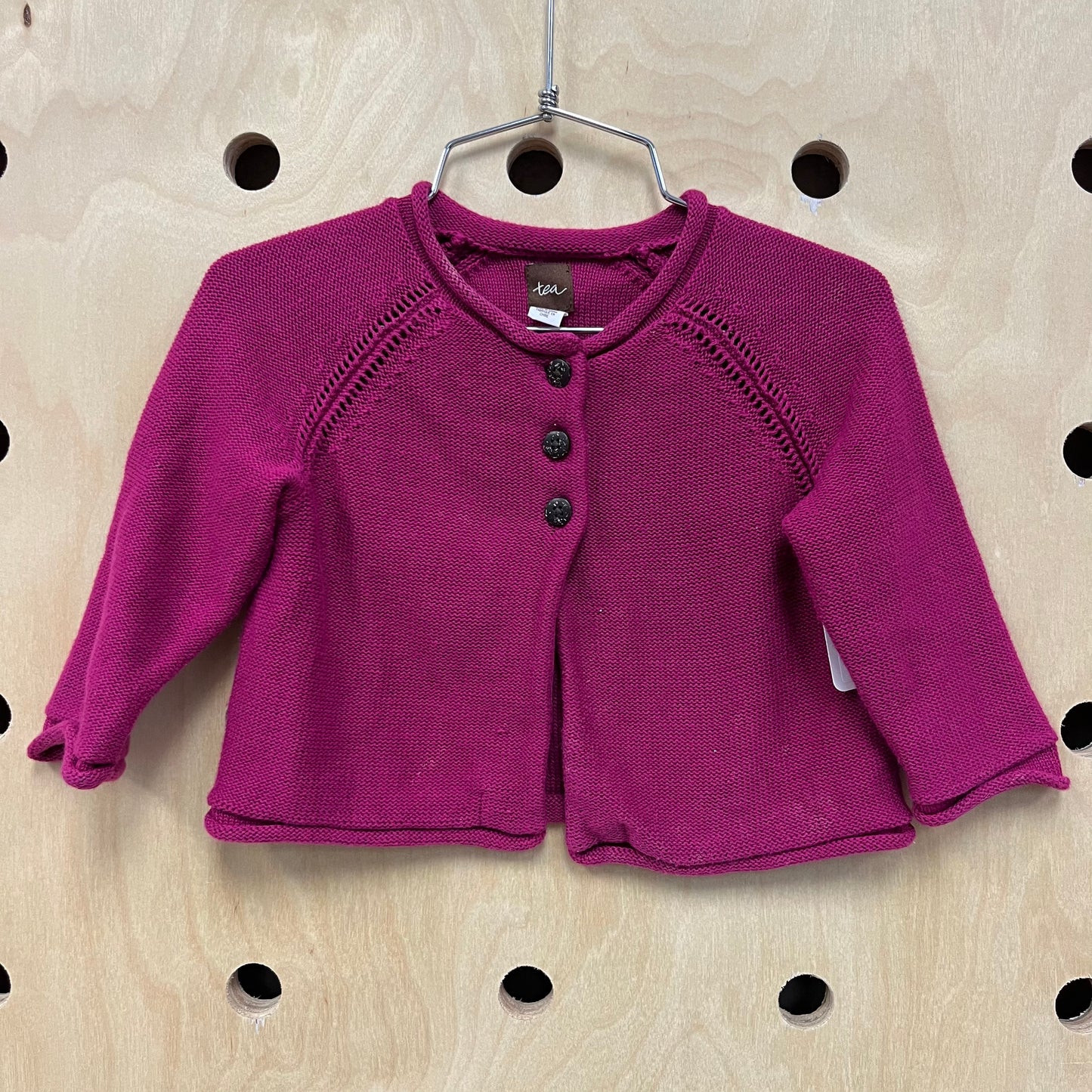 Raspberry Button Cardigan
