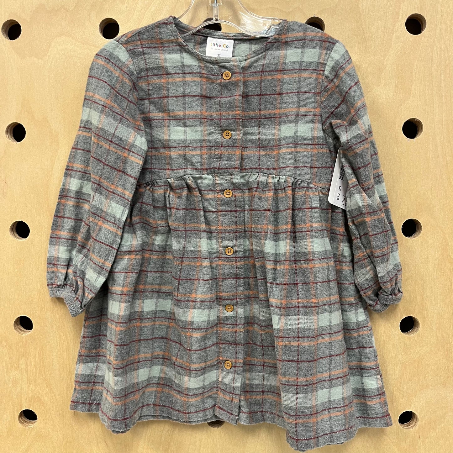 Blue + Grey Plaid Flannel Dress