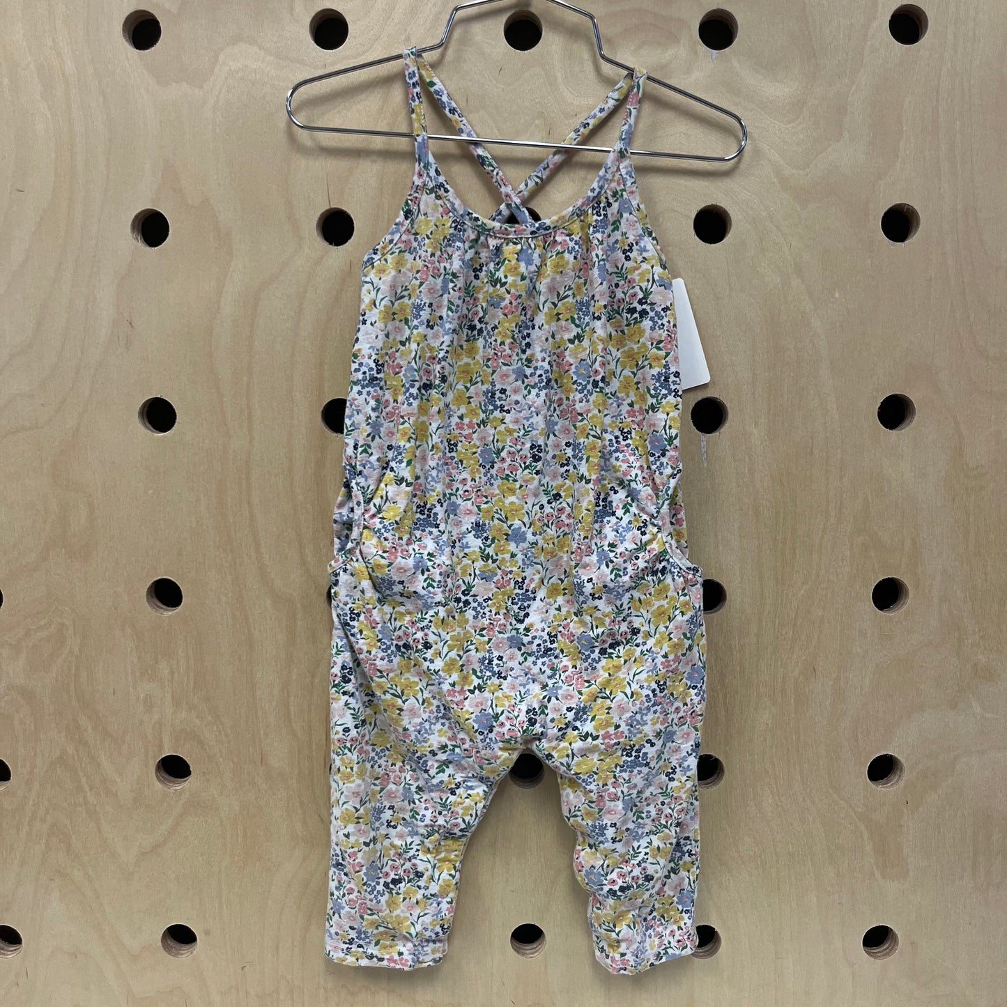 Yellow+White Floral Romper