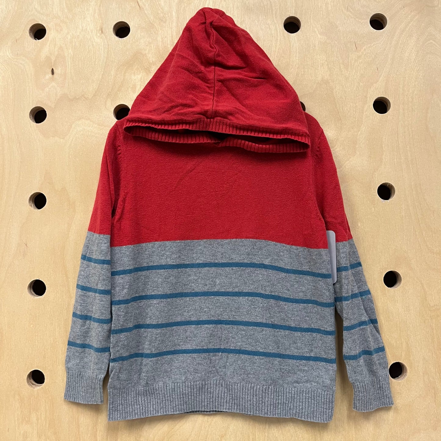 Red & Grey Hooded Sweater