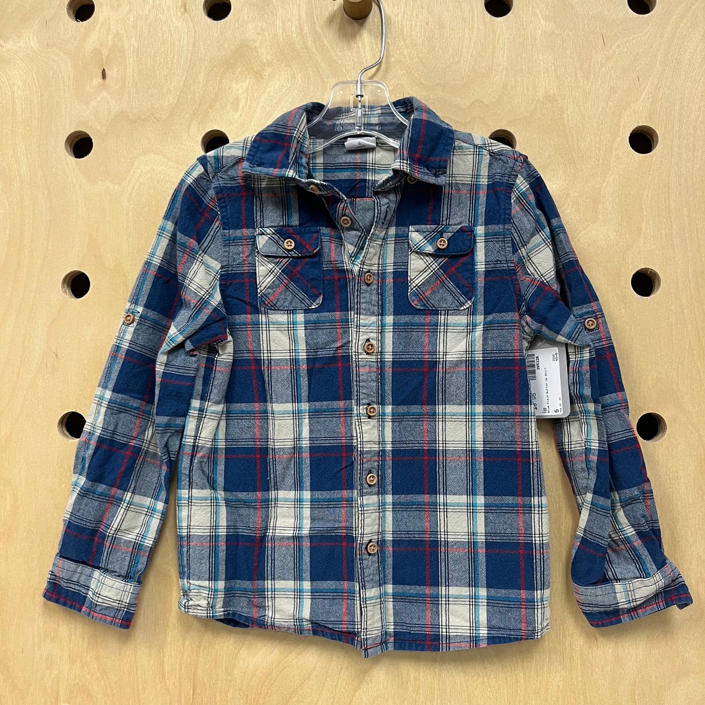 Blue Plaid Button Up Shirt