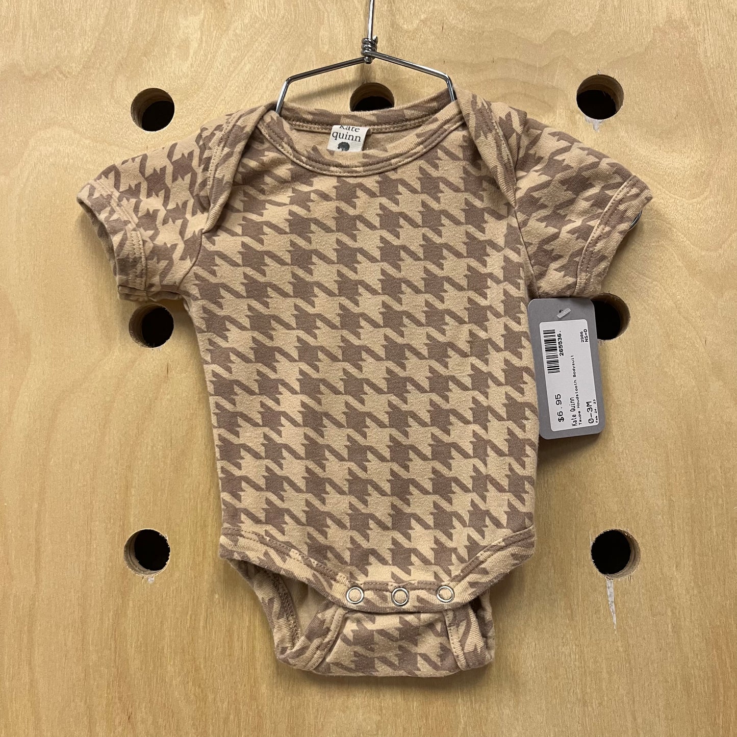Taupe Houndstooth Bodysuit