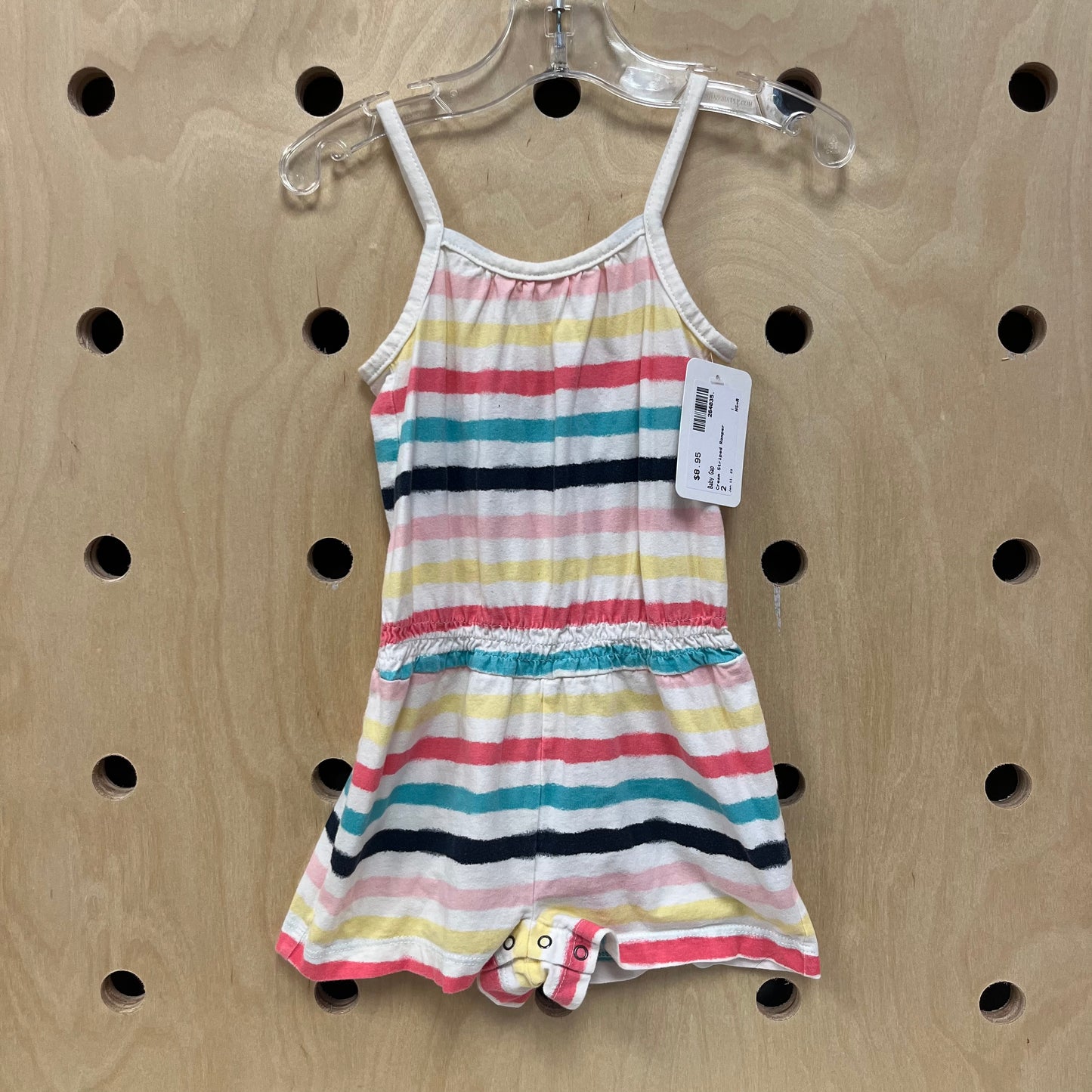 Cream Striped Romper