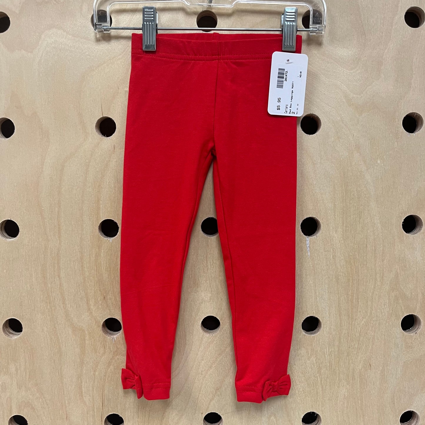 Red Bow Leggings NWOT!