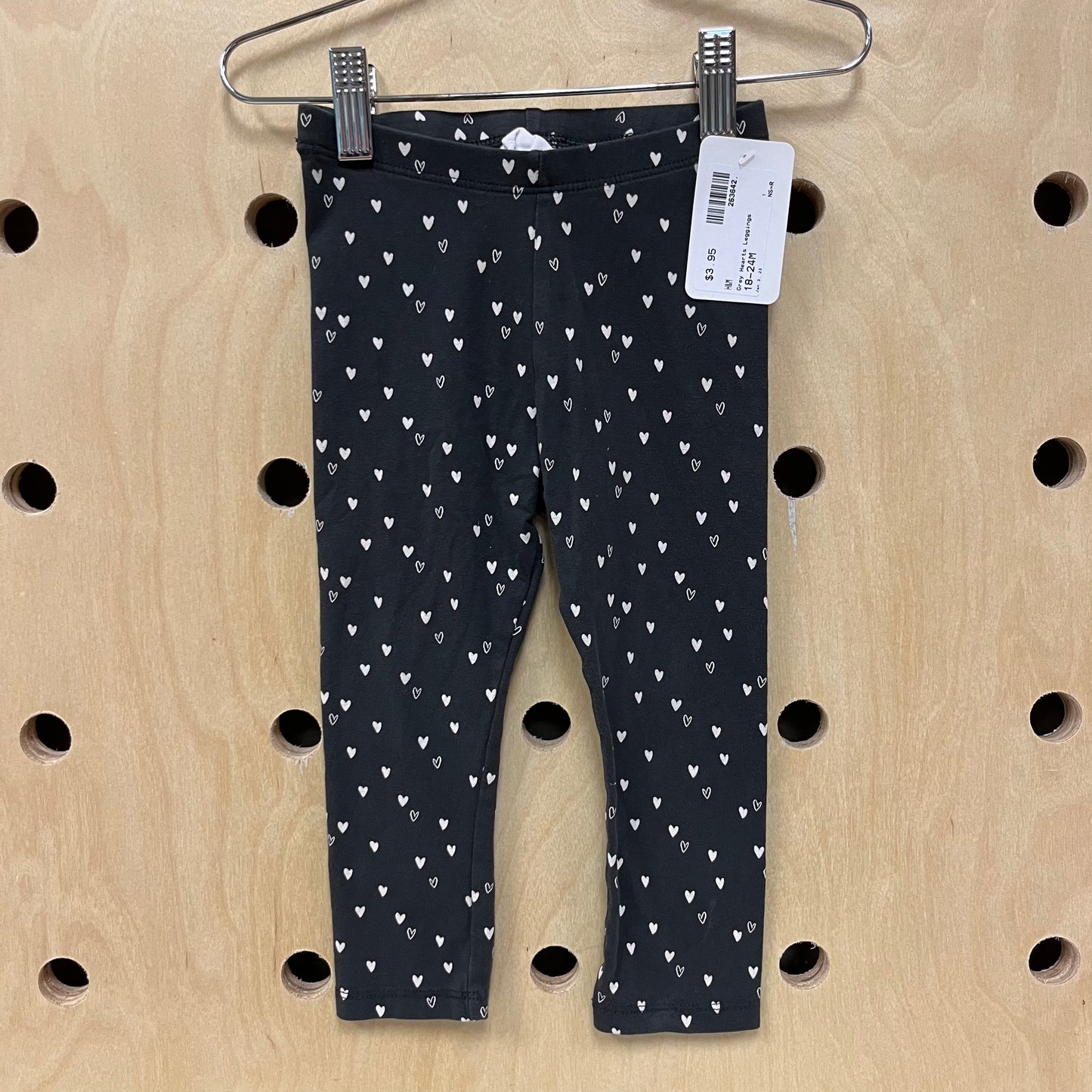 Grey Hearts Leggings