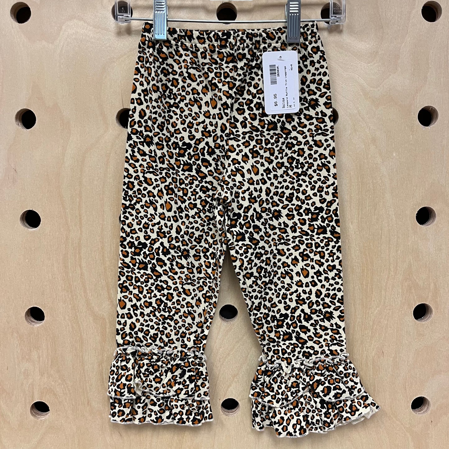 Leopard Ruffle Trim Leggings