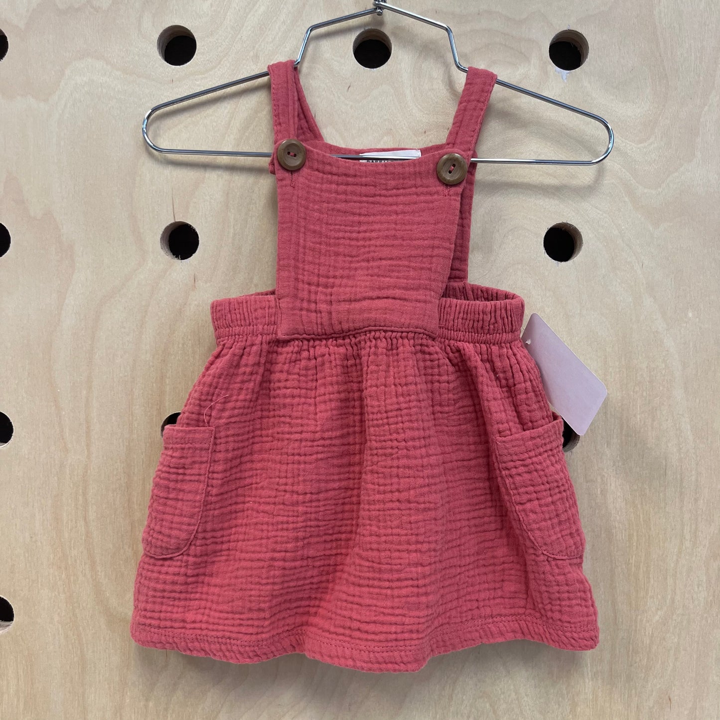 Pink Gauze Pinafore Dress