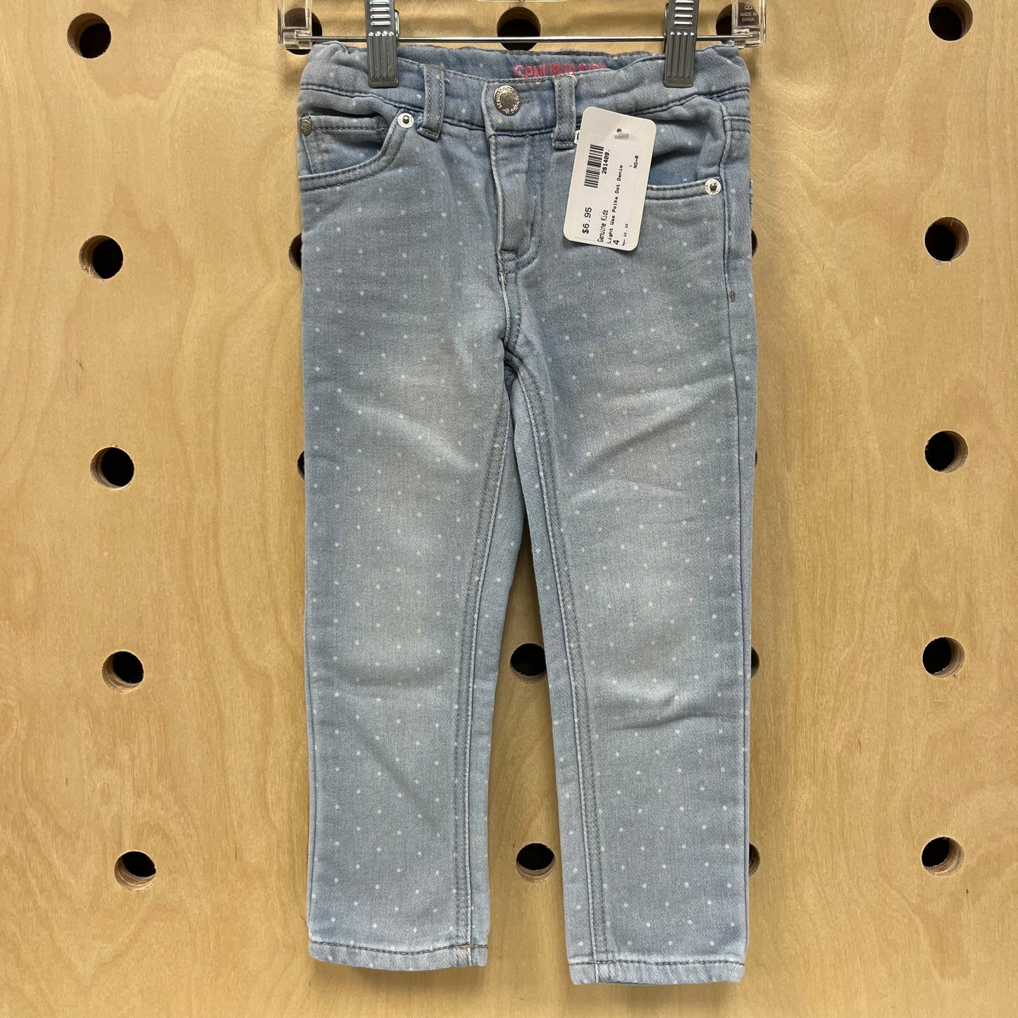 Light Wash Polka Dot Denim