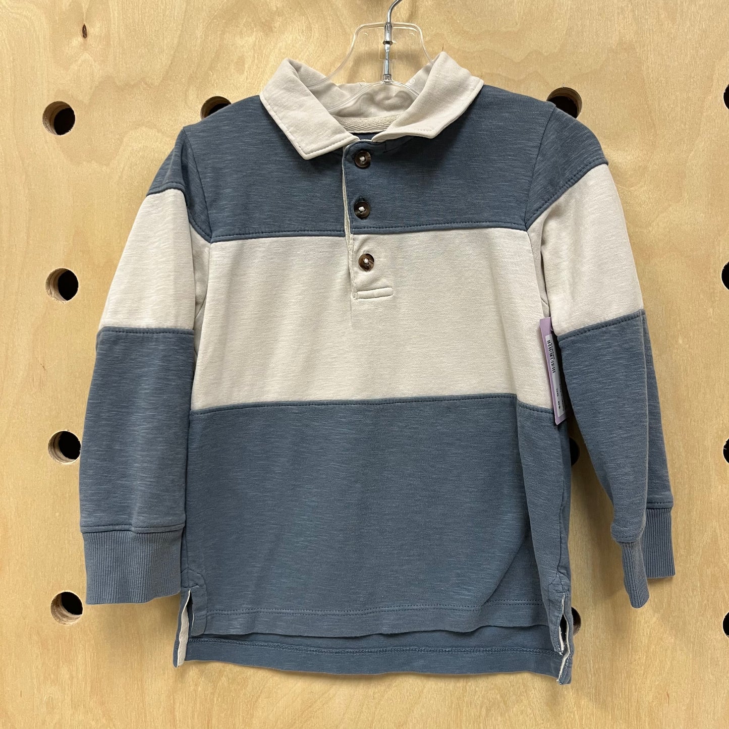 Blue + White LS Polo