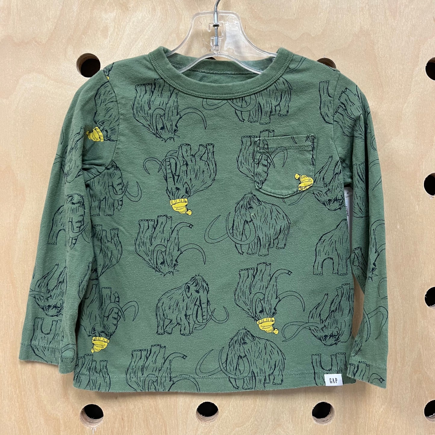 Mammoths + Hats Olive LS Tee