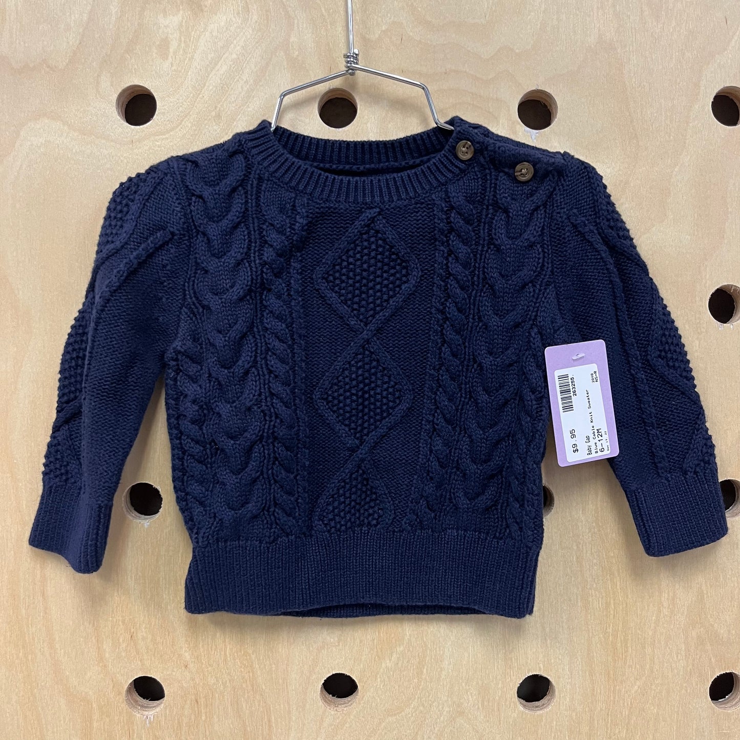 Blue Cable Knit Sweater