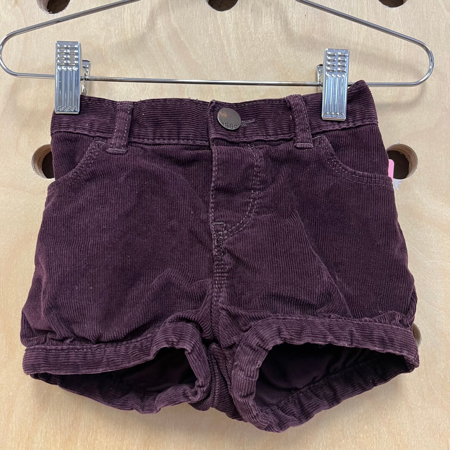 Plum Cord Bubble Shorts