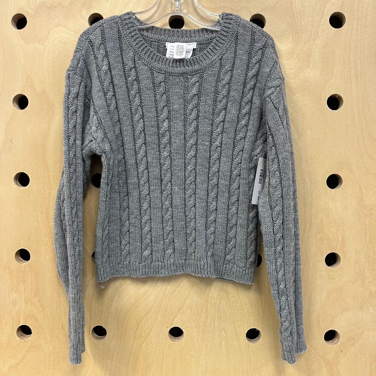 Grey Cable Knit Sweater