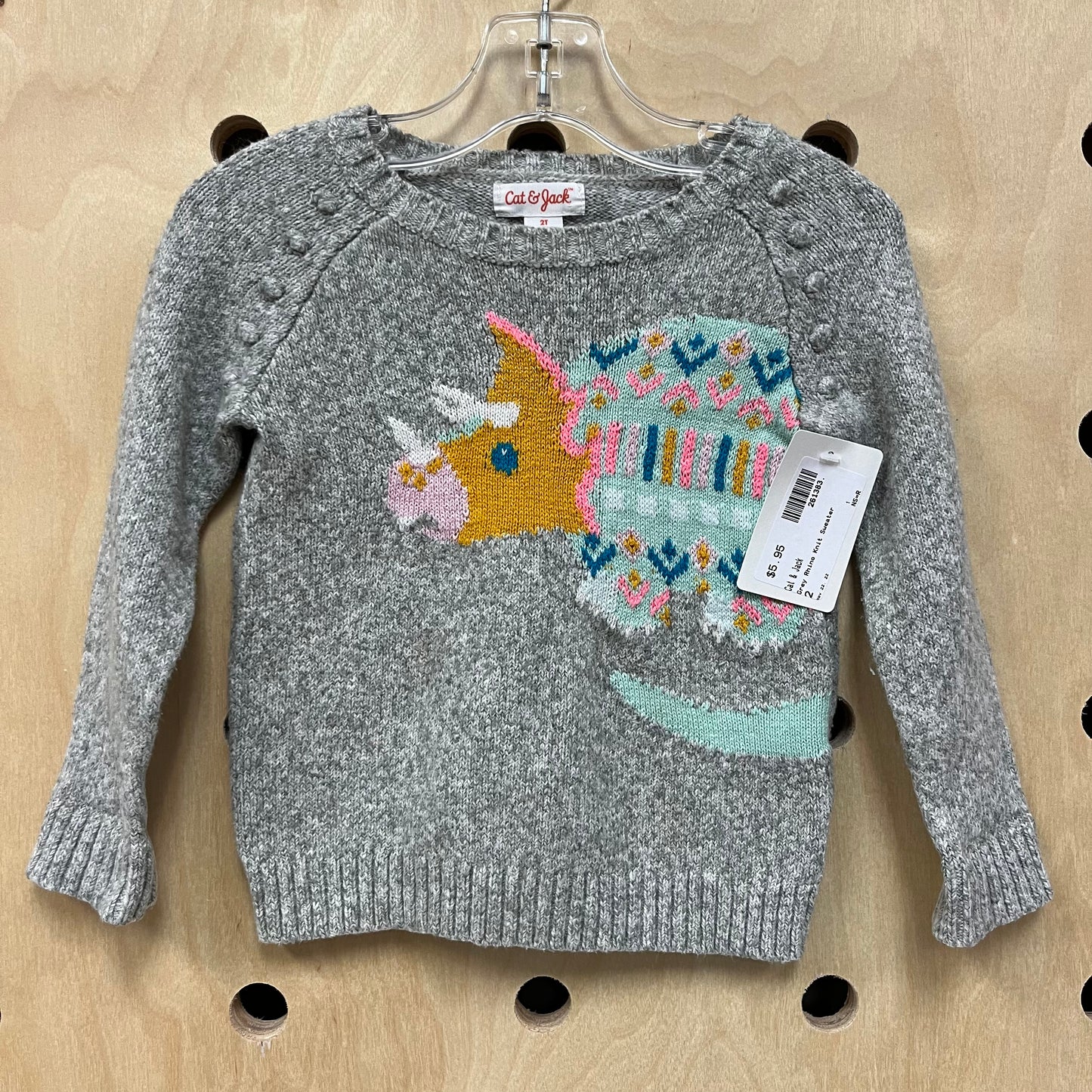 Grey Triceratops Sweater