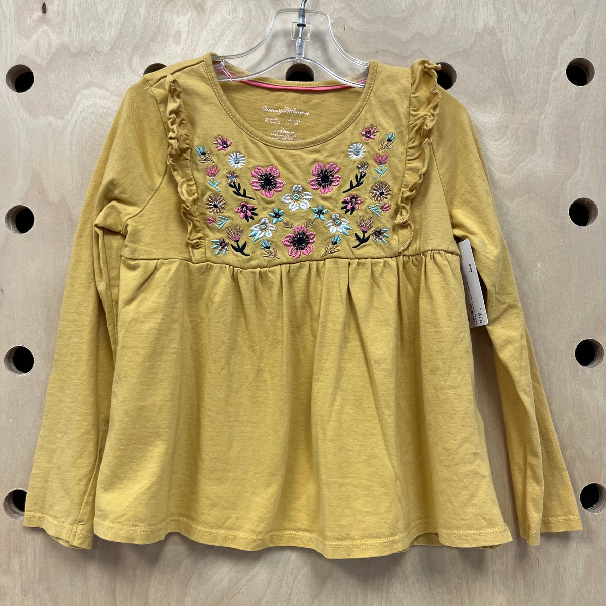 Yellow Floral Embroidered Top