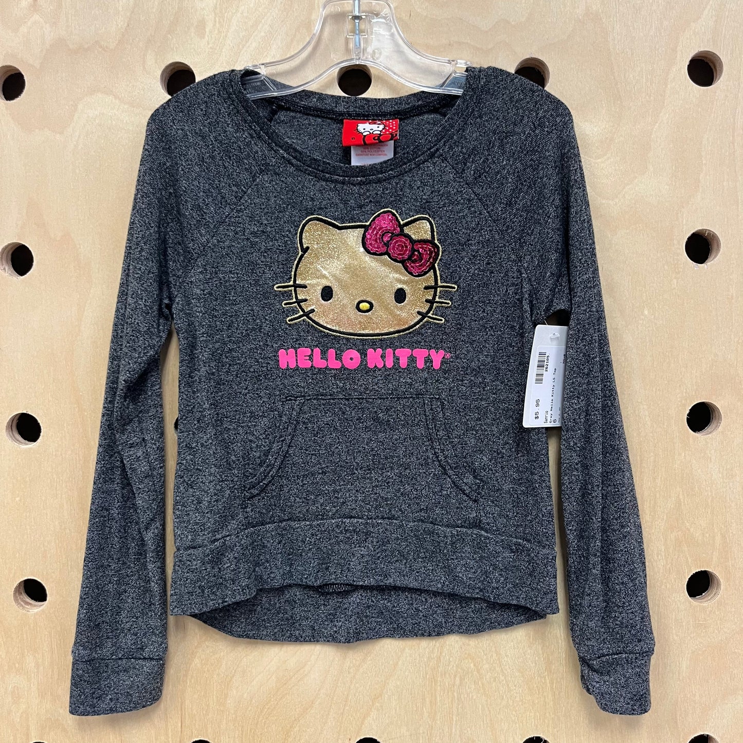 Grey Hello Kitty LS Top