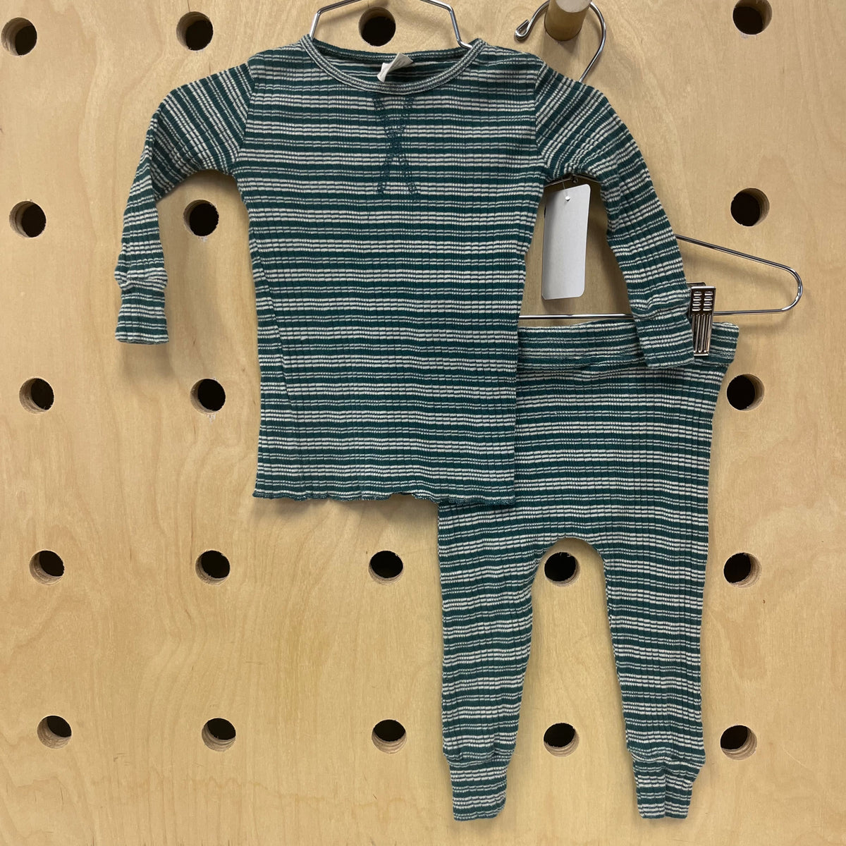 Teal Striped Organic Outfit