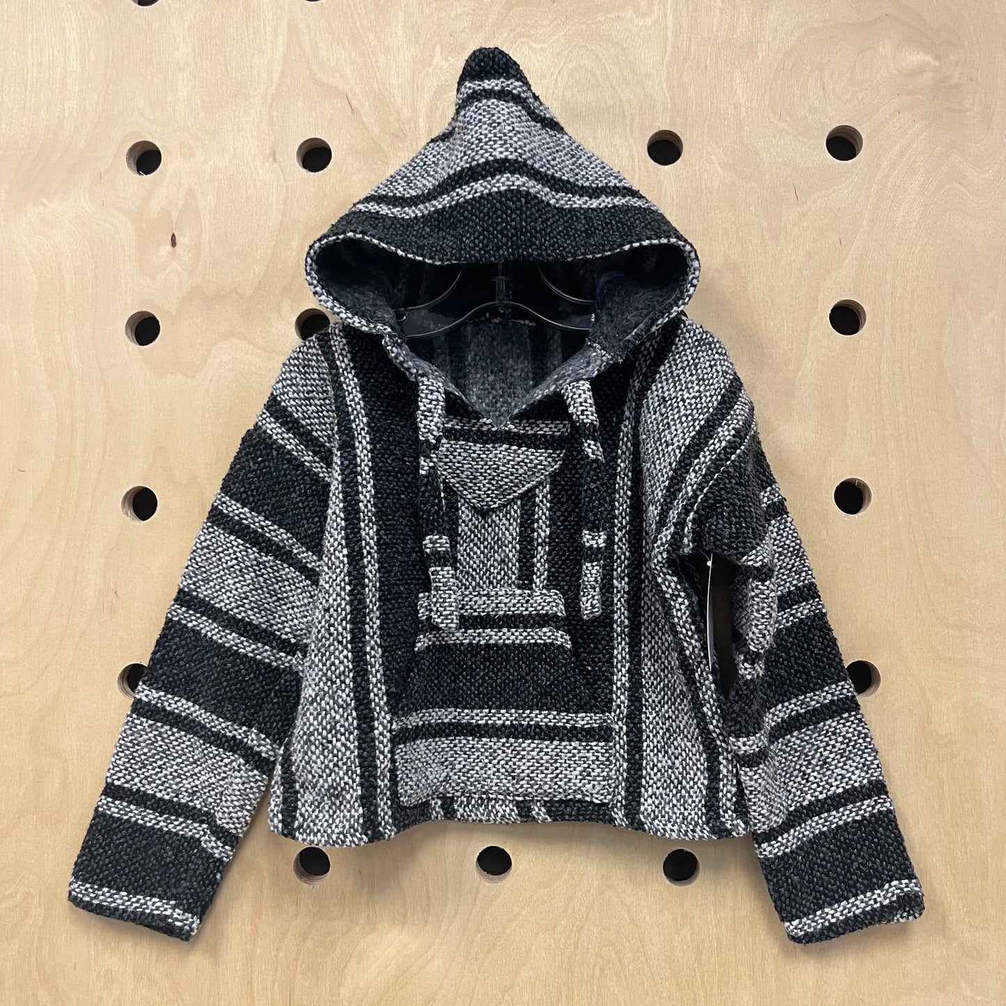 Grey & Black Knit Baja Hoodie