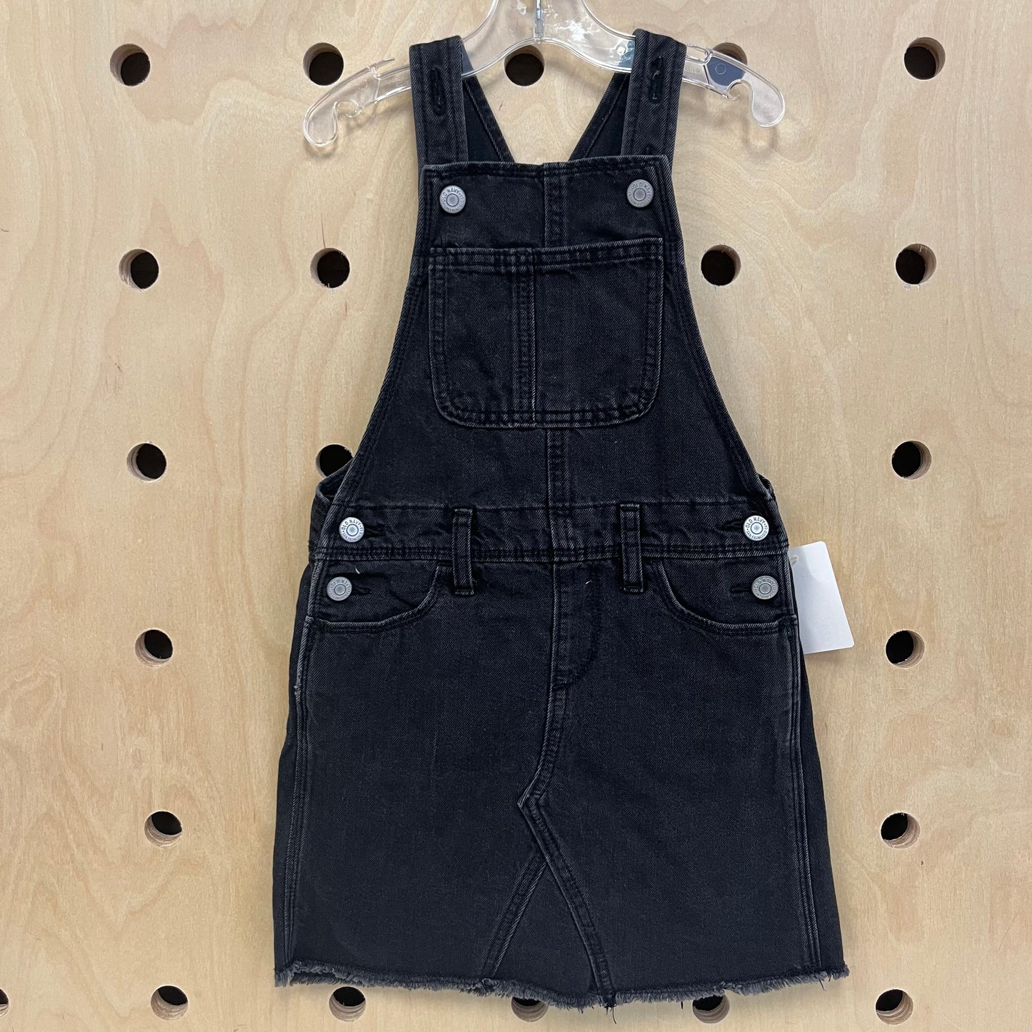 Black Frayed Overall Jumper