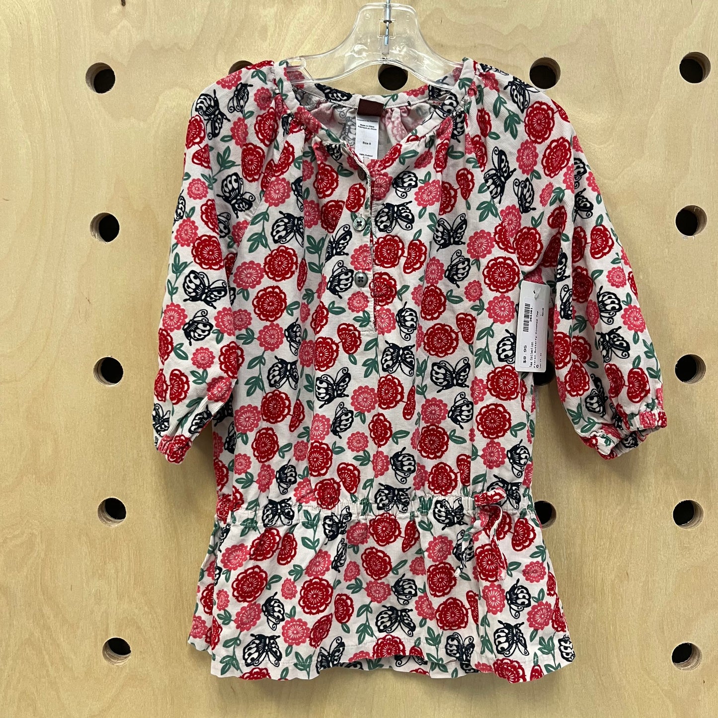 Floral Butterfy Cinched Top