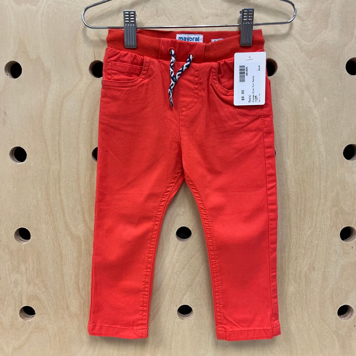 Orange Slim Fit Pants
