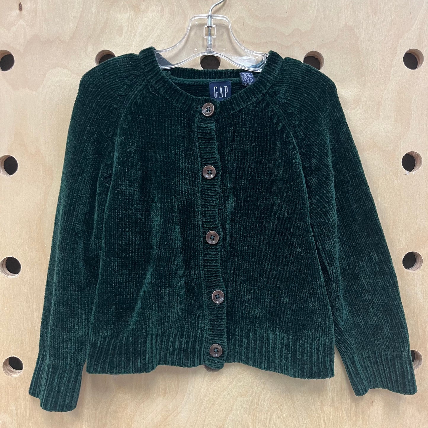 Hunter Green Velour Cardigan