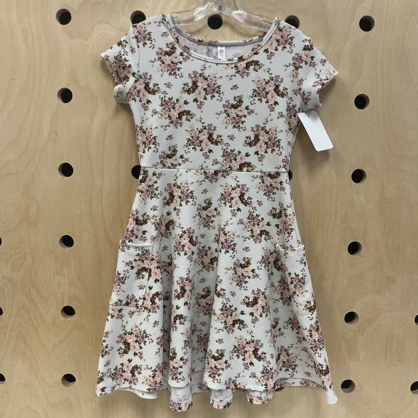 White Floral Pocket Dress