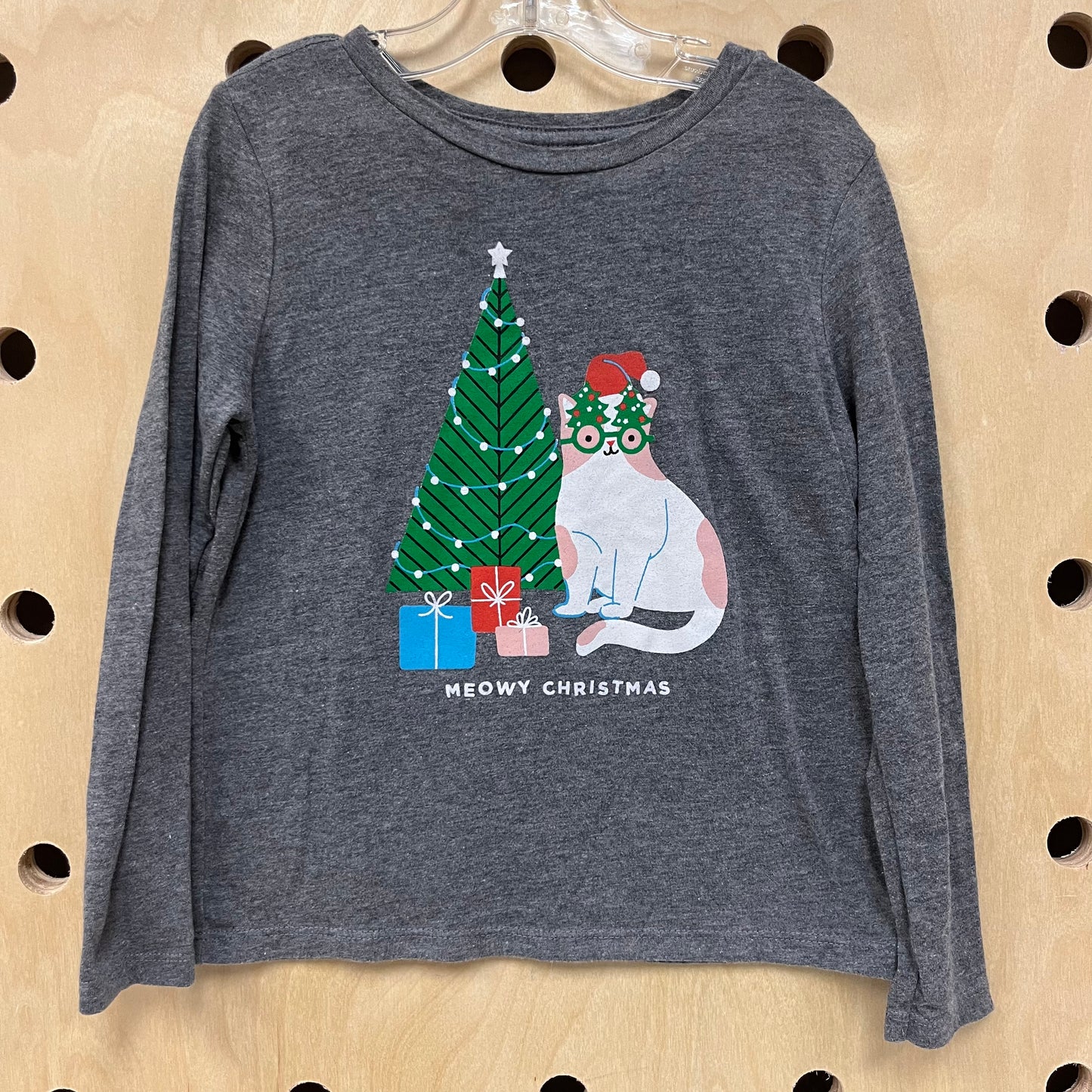 Grey Meowy Christmas Tee