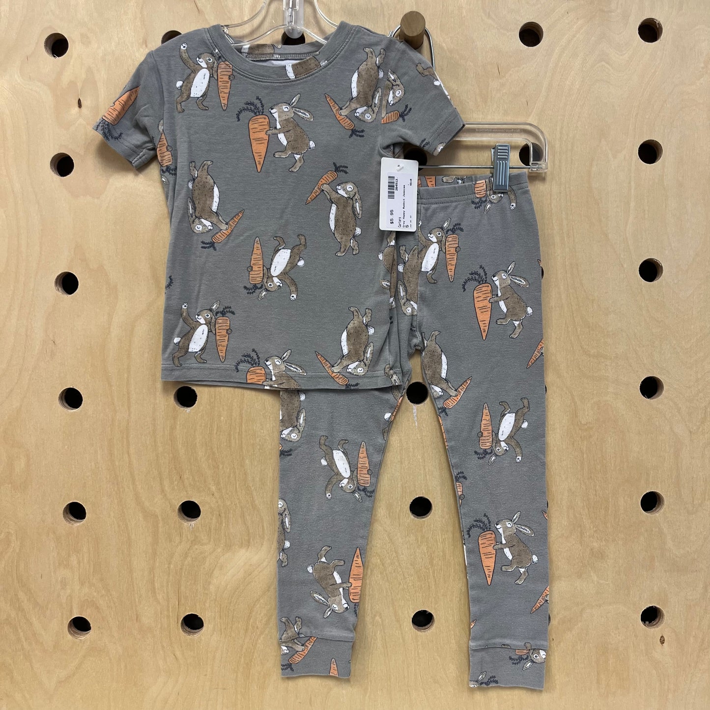 Grey Happy Rabbit Jammies