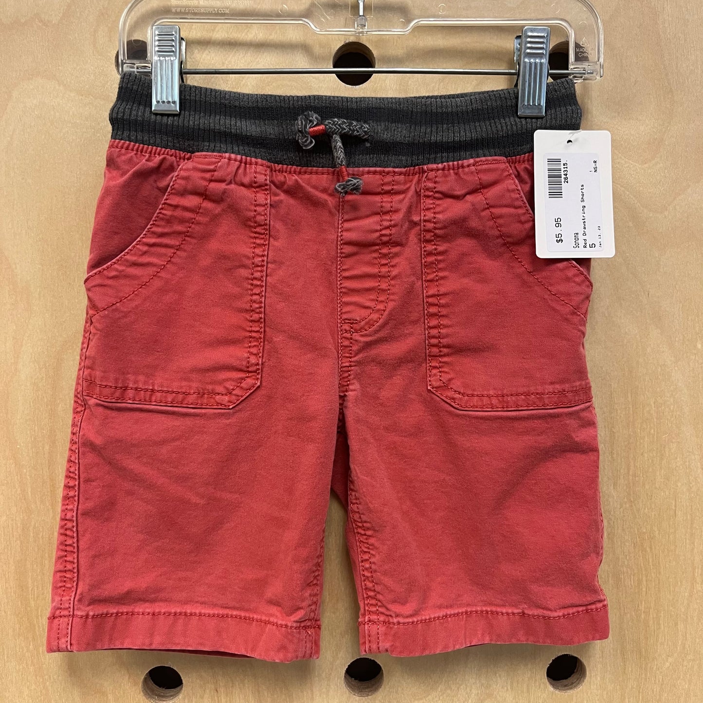 Red Drawstring Shorts