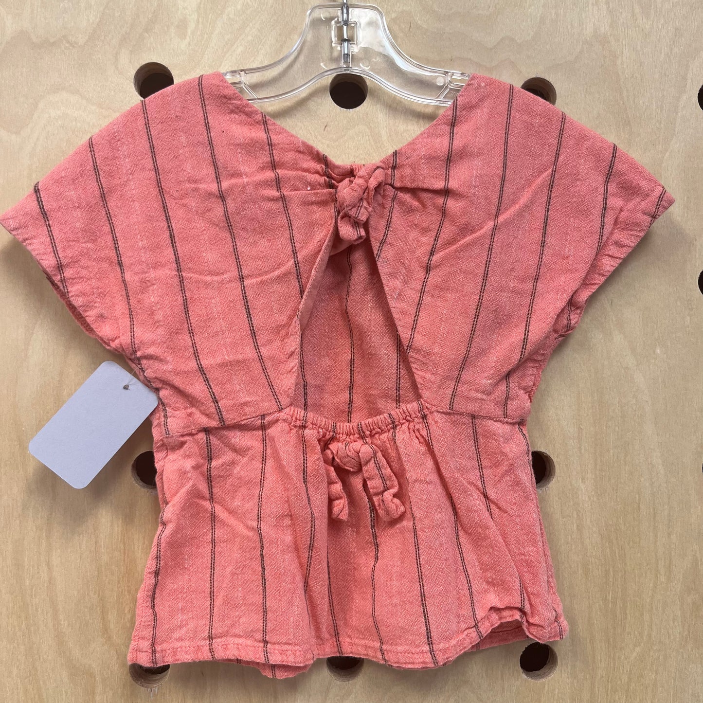 Coral Striped Top