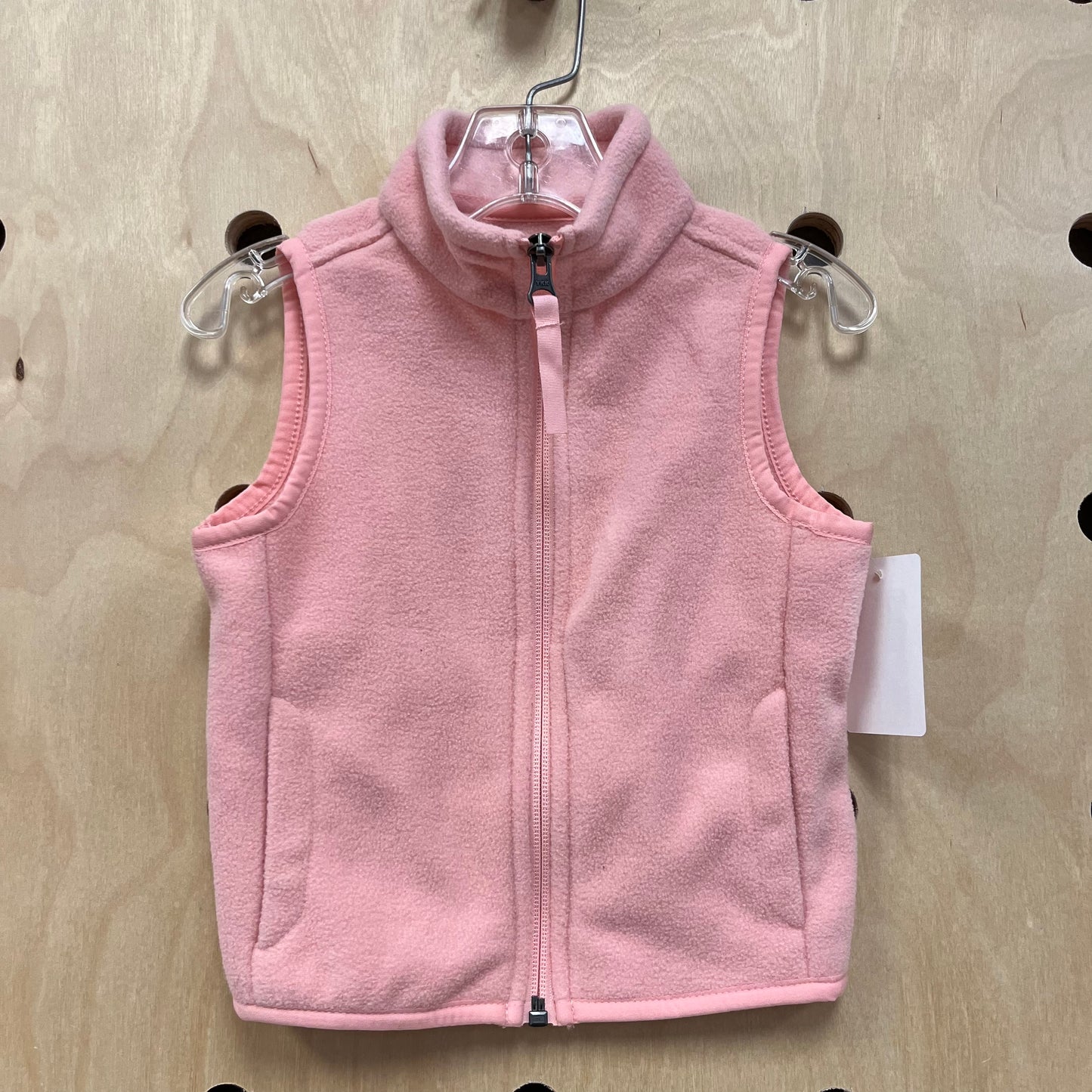 Pink Fleece Zip Up Vest