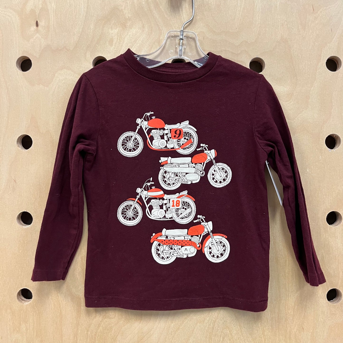 Burgundy Motorcylce LS Tee